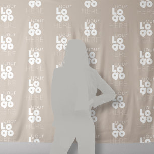 Tapete De Parede Pano de Fundo de Foto Greige Personalizado com Log