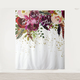 Tapete De Parede Pano de Fundo de Jantar de Noivado Boho Burgundy F