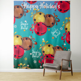 Tapete De Parede Pano de Fundo de Natal das Campainhas de Trenó