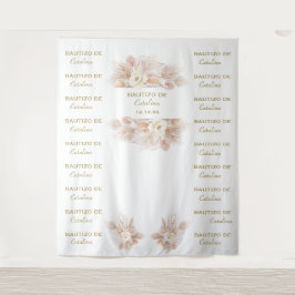 Tapete De Parede Pano de Fundo de Pampas Florais Brancas Step & Rep