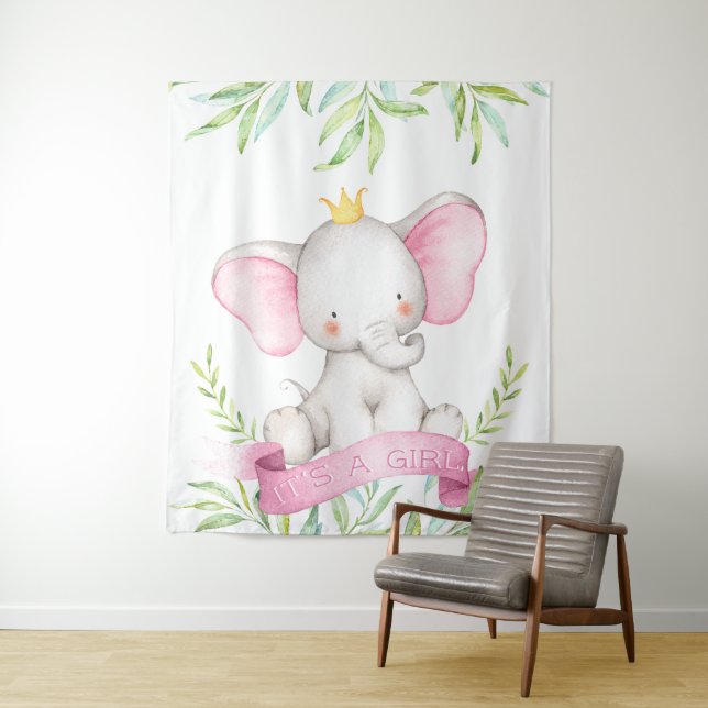 Tapete De Parede Pano de Fundo e Faixa para Chá de Bebê de Elefante (In Situ)