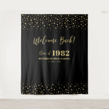 Pano de Fundo Festa de Reunião de Turma Dourado e 