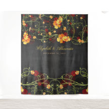 Pano de Fundo Floral de Casamento com Hibiscos Ama