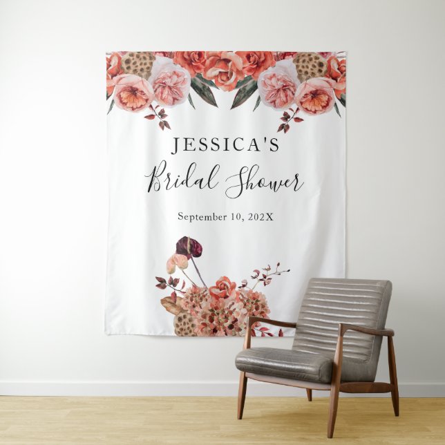 Tapete De Parede Pano de fundo floral de outono para cabine de foto (In Situ)