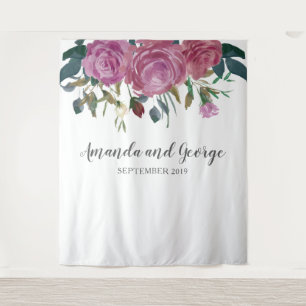 Tapete De Parede Pano de fundo floral de rosas em aquarela para cas