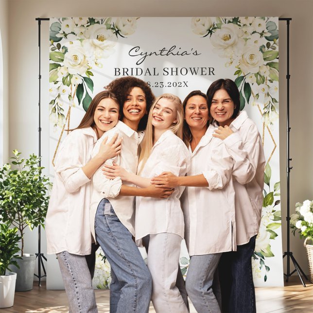 Tapete De Parede Pano de Fundo Floral Geométrico para Chá de Noiva  (Criador carregado)