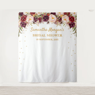 Tapete De Parede Pano de fundo floral marsala bordô para chá de noi