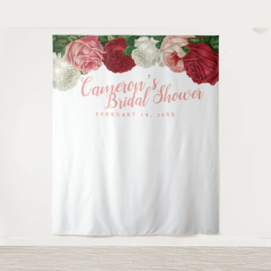 Tapete De Parede Pano de Fundo Floral para Chá de Noiva