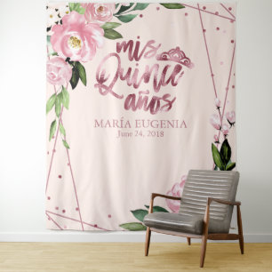 Tapete De Parede Pano de Fundo Floral Rosa com Folha de Ouro Rosa d