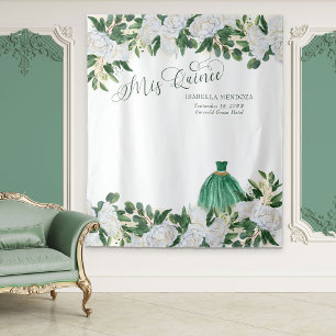 Tapete De Parede Pano de Fundo Floral Verde Esmeralda Princesa Quin