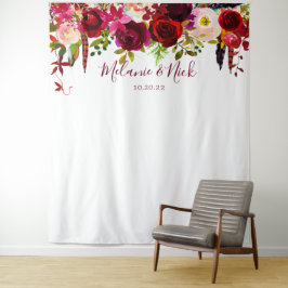 Tapete De Parede Pano de fundo fotográfico floral com penas Boho Bu