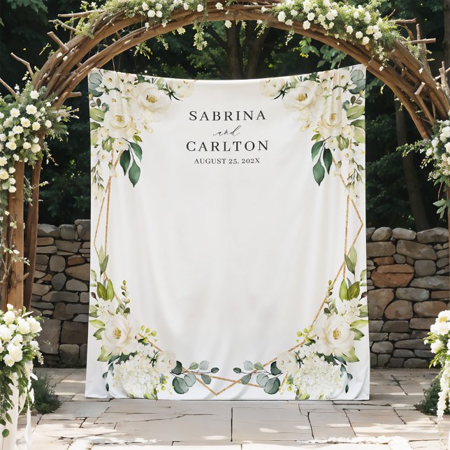 Tapete De Parede Pano de Fundo Geométrico Floral Branco de Verdura  (Criador carregado)