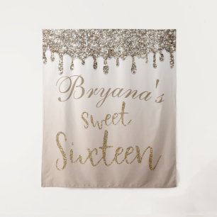 Tapete De Parede Pano de Fundo Glam Champagne Dourado com Efeito de