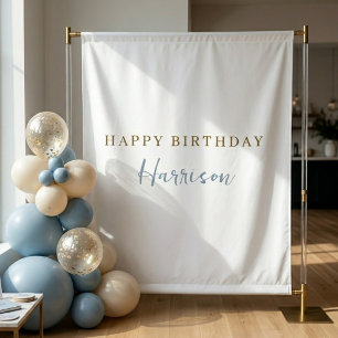 Tapete De Parede Pano de Fundo Minimalista de Aniversário em Azul D