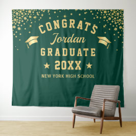 Tapete De Parede Pano de Fundo Moderno Dourado Verde para Cabine de