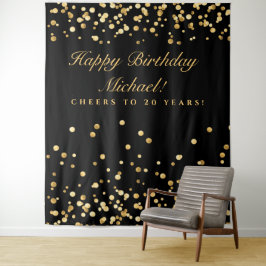 Tapete De Parede Pano de Fundo para 20º Aniversário, Confetes Preto