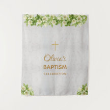 Pano de Fundo para Batismo de Menina | Cruz de Már