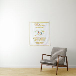 Tapete De Parede Pano de Fundo para Casamento com Azulinhos