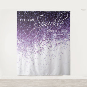 Tapete De Parede Pano de Fundo para Casamento Confetes Roxo Brilhan