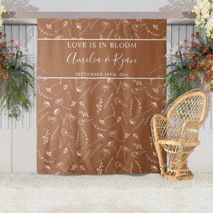 Tapete De Parede Pano de Fundo para Casamento Desenho de Flor Silve