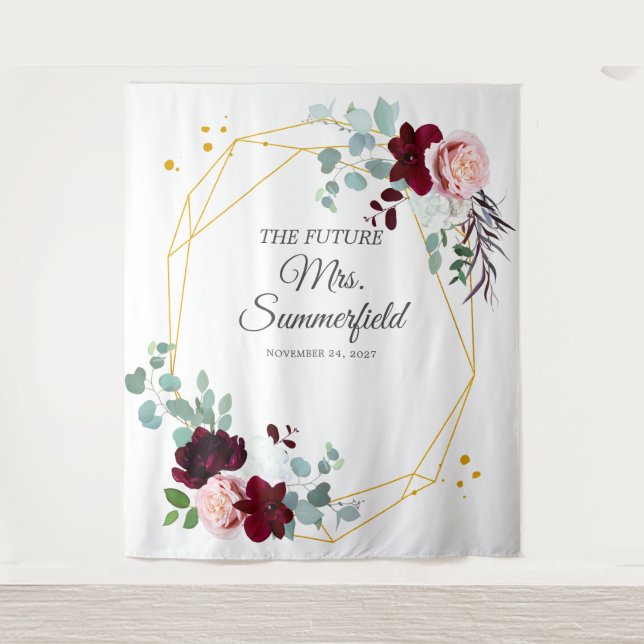 Tapete De Parede Pano de Fundo para Chá de Bebê com Folhagens Flora (Frente)