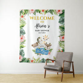 Tapete De Parede Pano de Fundo para Chá de Bebê Menino | Amigo Safa