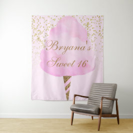 Tapete De Parede Pano de Fundo para Festa de 15 Anos Rosa e Dourado