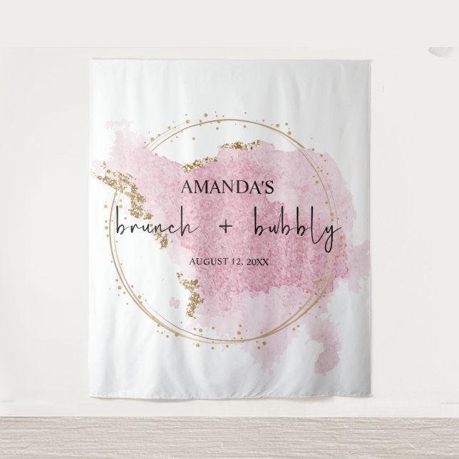 Tapete De Parede Pano de Fundo para Fotos de Brunch e Espumante Ros (Frente)