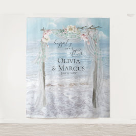 Tapete De Parede Pano de Fundo para Fotos de Casamento Floral Beach