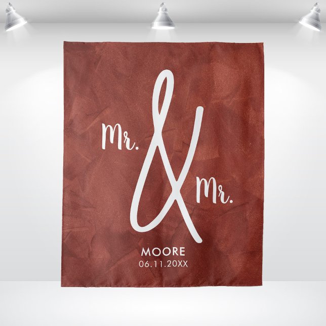 Tapete De Parede Pano de Fundo Personalizado Boho para Casamento Ga (Custom Mr and Mr Boho Backdrop Gay Wedding
)
