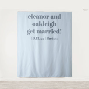 Tapete De Parede Pano de Fundo Personalizado Casamento Azul Suave M