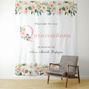 Tapete De Parede Pano de Fundo Personalizado de Flores para Quincea