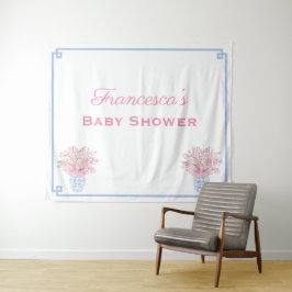 Tapete De Parede Pano de Fundo Rosa e Azul para Chá de Bebê Online