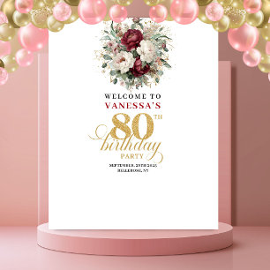 Tapete De Parede Pano de Fundo Sofisticado Floral para 80º Aniversá