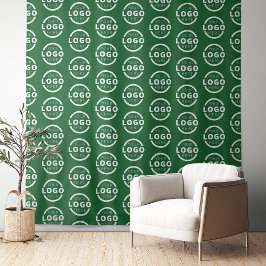 Tapete De Parede Pano de Fundo Verde com Logotipo Personalizado de
