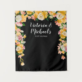 Tapete De Parede Pano floral ousado e brilhante para chá de noiva