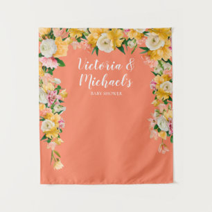 Tapete De Parede Pano floral ousado e brilhante para chá de noiva
