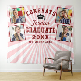 Tapete De Parede Panorama de Fundo Rosa Vermelho Moderno para Cabin