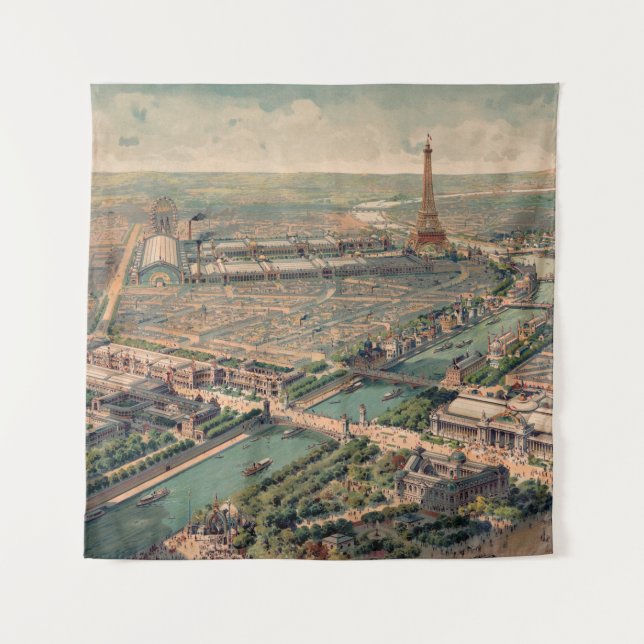 Tapete De Parede Panoramic view of the Universal Exposition in Pari (Frente)