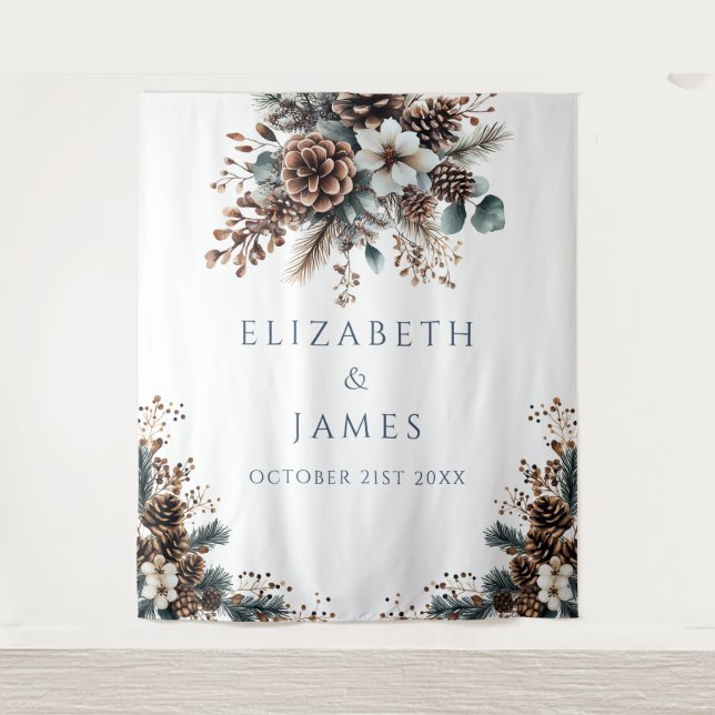 Tapete De Parede Panorâmica da Festa de casamento de Pinecone Flora (Frente)