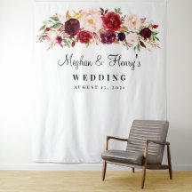 Panorâmica de Casamento Burgundy, Foto Booth Prop