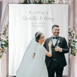 Tapete De Parede Panorâmica de Foto de Casamento Verde e Branco da 