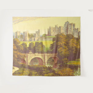 Tapete De Parede Panorâmica de ilustração do castelo de conto justo