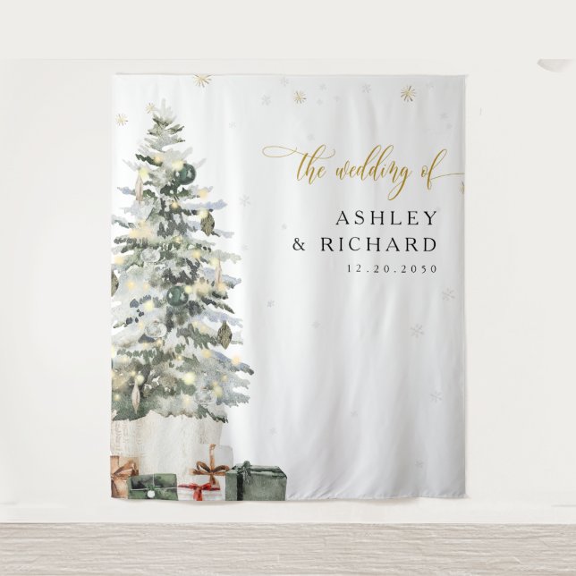 Tapete De Parede Panos de Fundo de Casamento com Árvore de Natal (Frente)