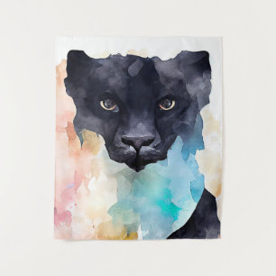 Tapete De Parede Panther Black Wild Nature Watercolor Art