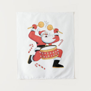 Tapete De Parede Papai Noel Baterista Engraçado Natal Feio Bateria 