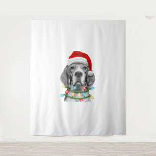 Tapete De Parede Papais noeis de Beagle Árvore de Natal Luzes Xmas