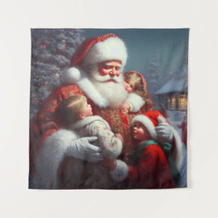 Tapete De Parede Papais noeis de Natal com Crianças 4
