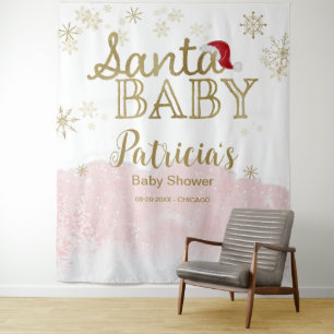 Tapete De Parede Papais noeis Menina de Natal Chá de fraldas Fundo