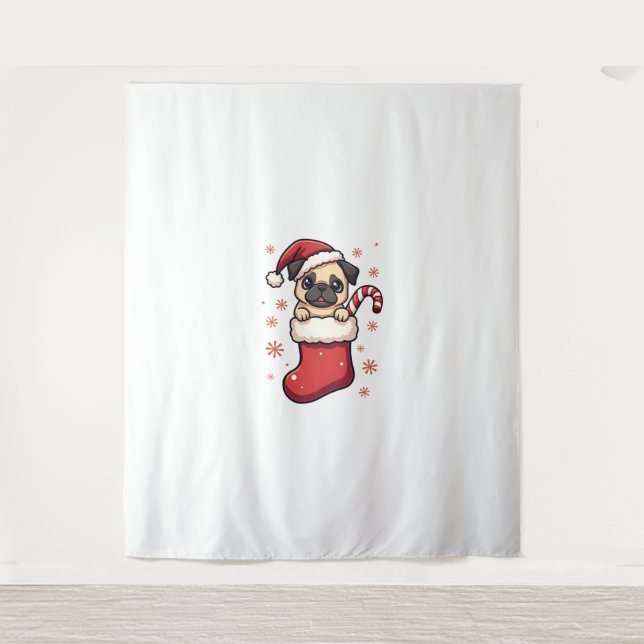 Tapete De Parede Papais noeis Pug Delight (Frente)